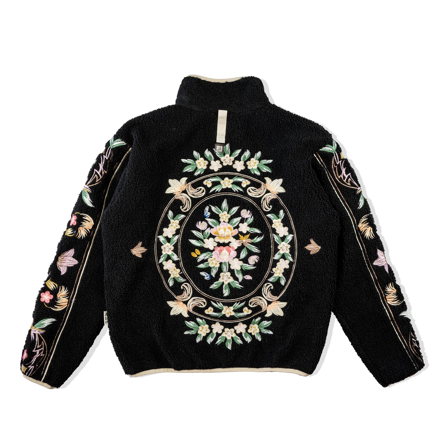 Advisory Board Crystals Floral Fleece Zip-Up | Black