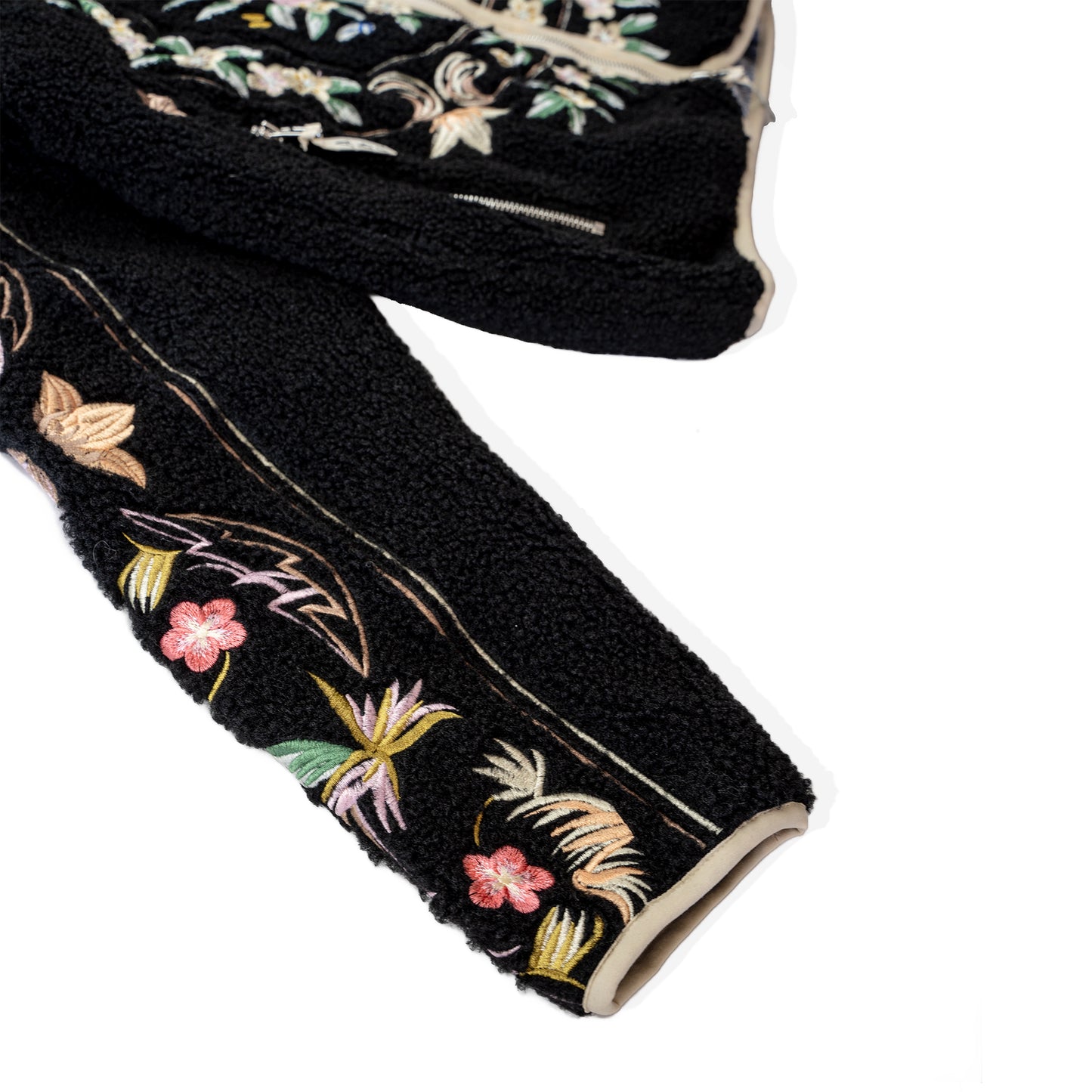 Advisory Board Crystals Floral Fleece Zip-Up | Black