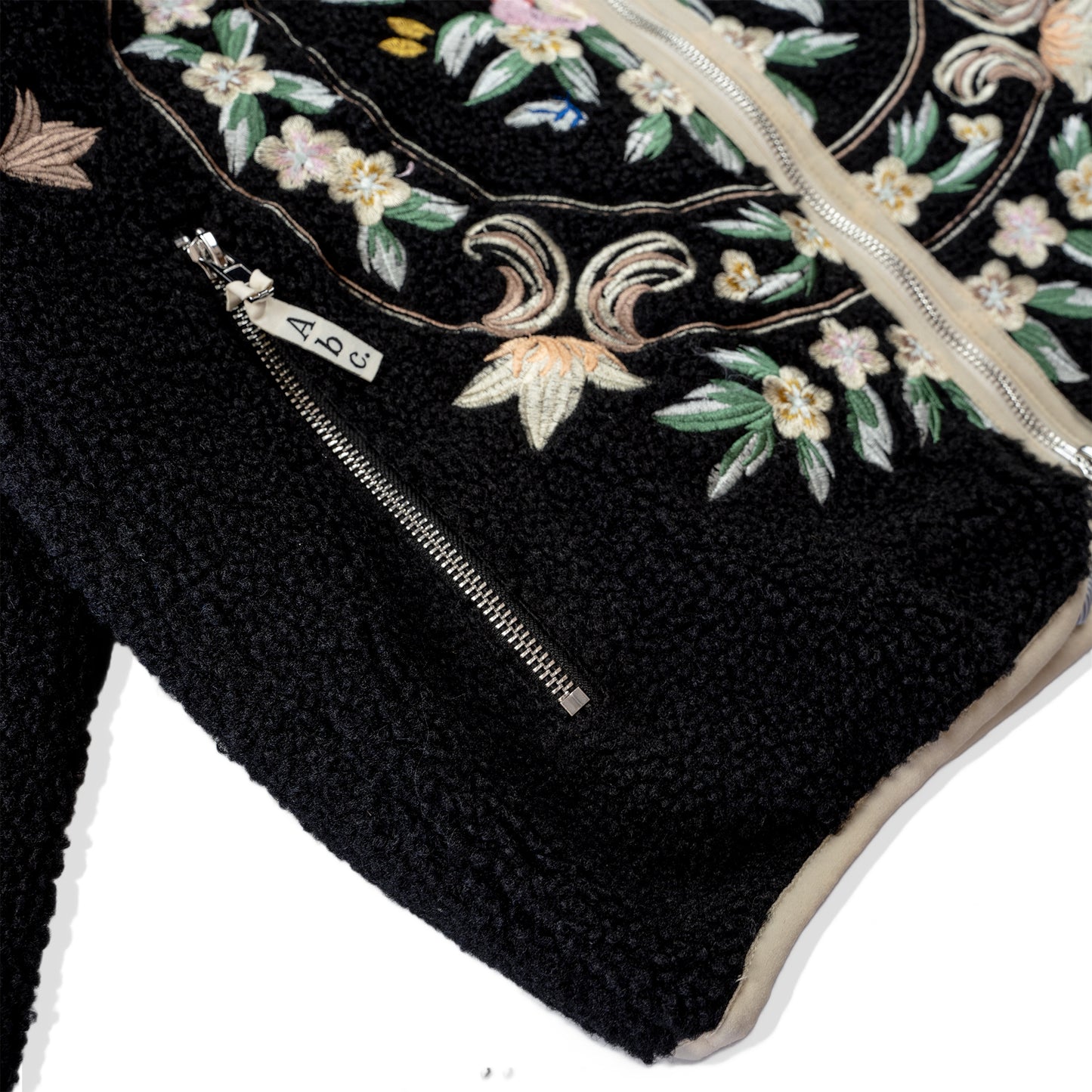 Advisory Board Crystals Floral Fleece Zip-Up | Black