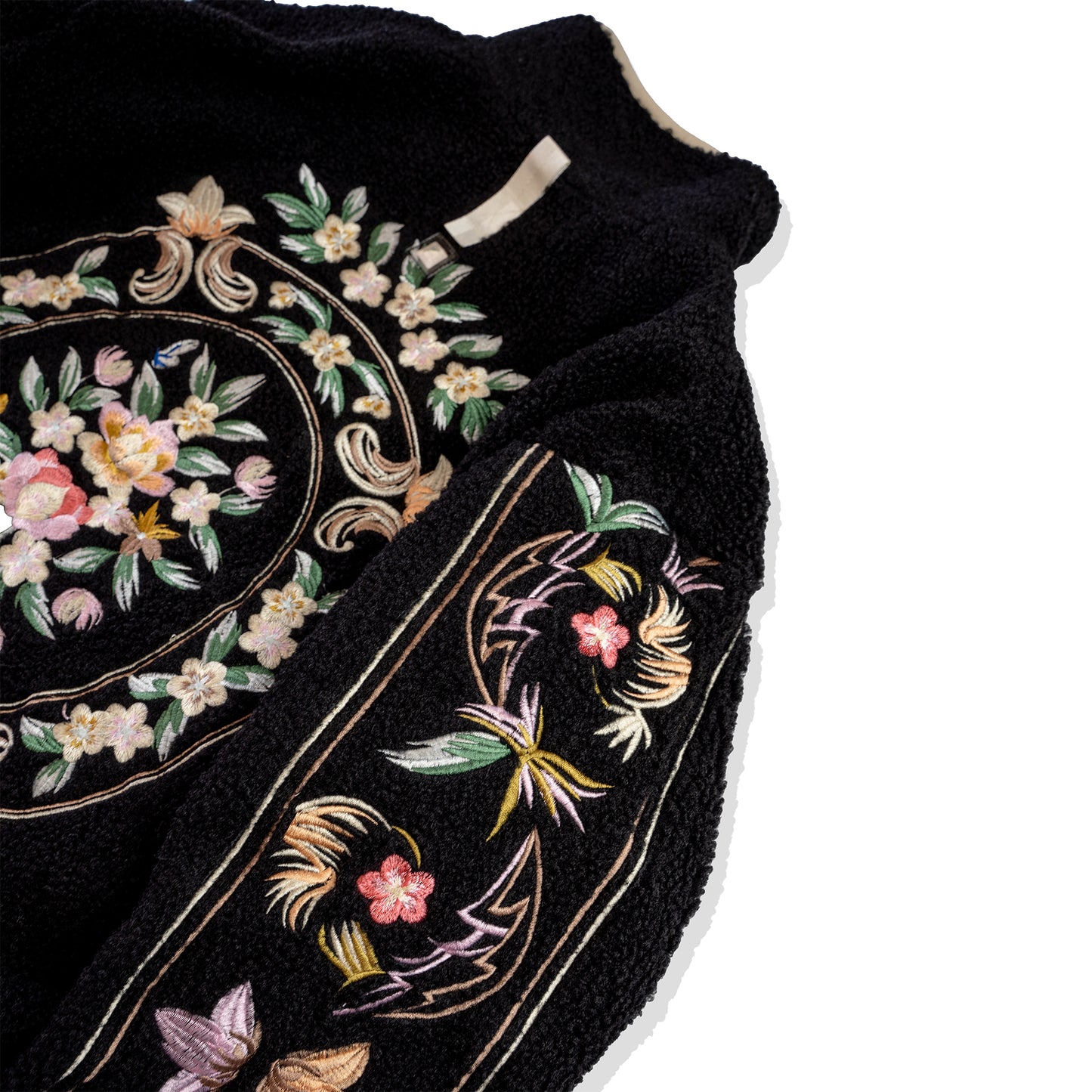 Advisory Board Crystals Floral Fleece Zip-Up | Black
