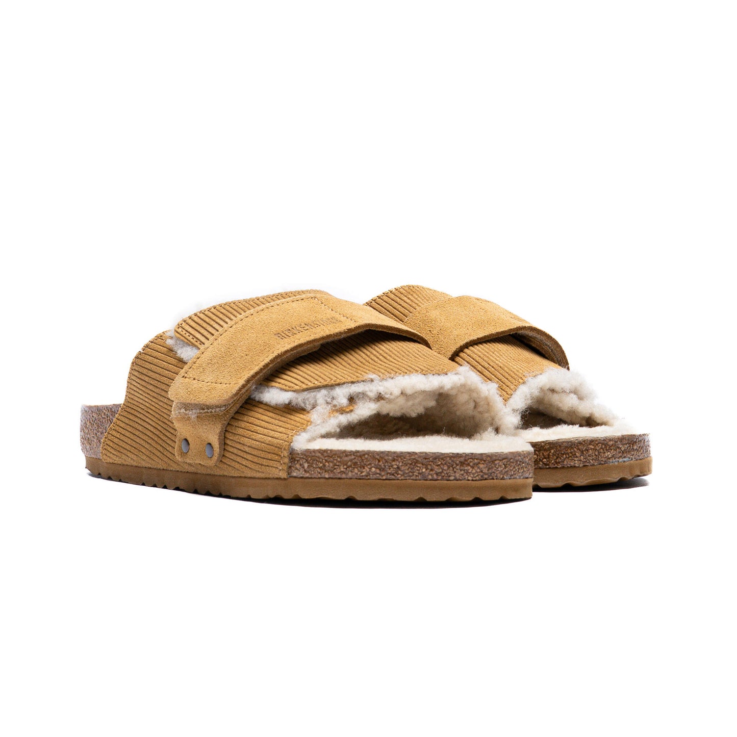 BIRKENSTOCK Kyoto Shearling Suede Leather / Corduroy Cork Brown