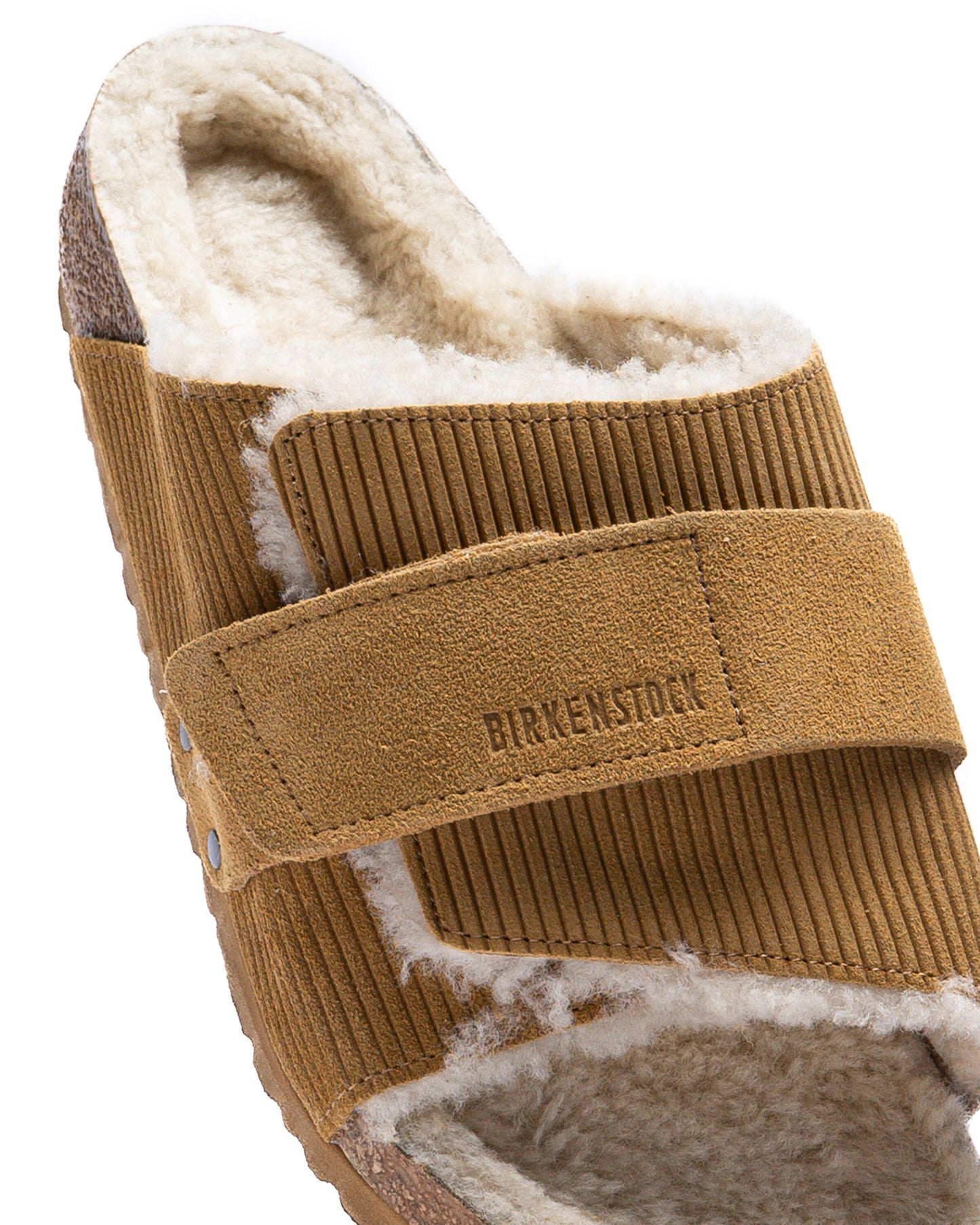 BIRKENSTOCK Kyoto Shearling Suede Leather / Corduroy Cork Brown