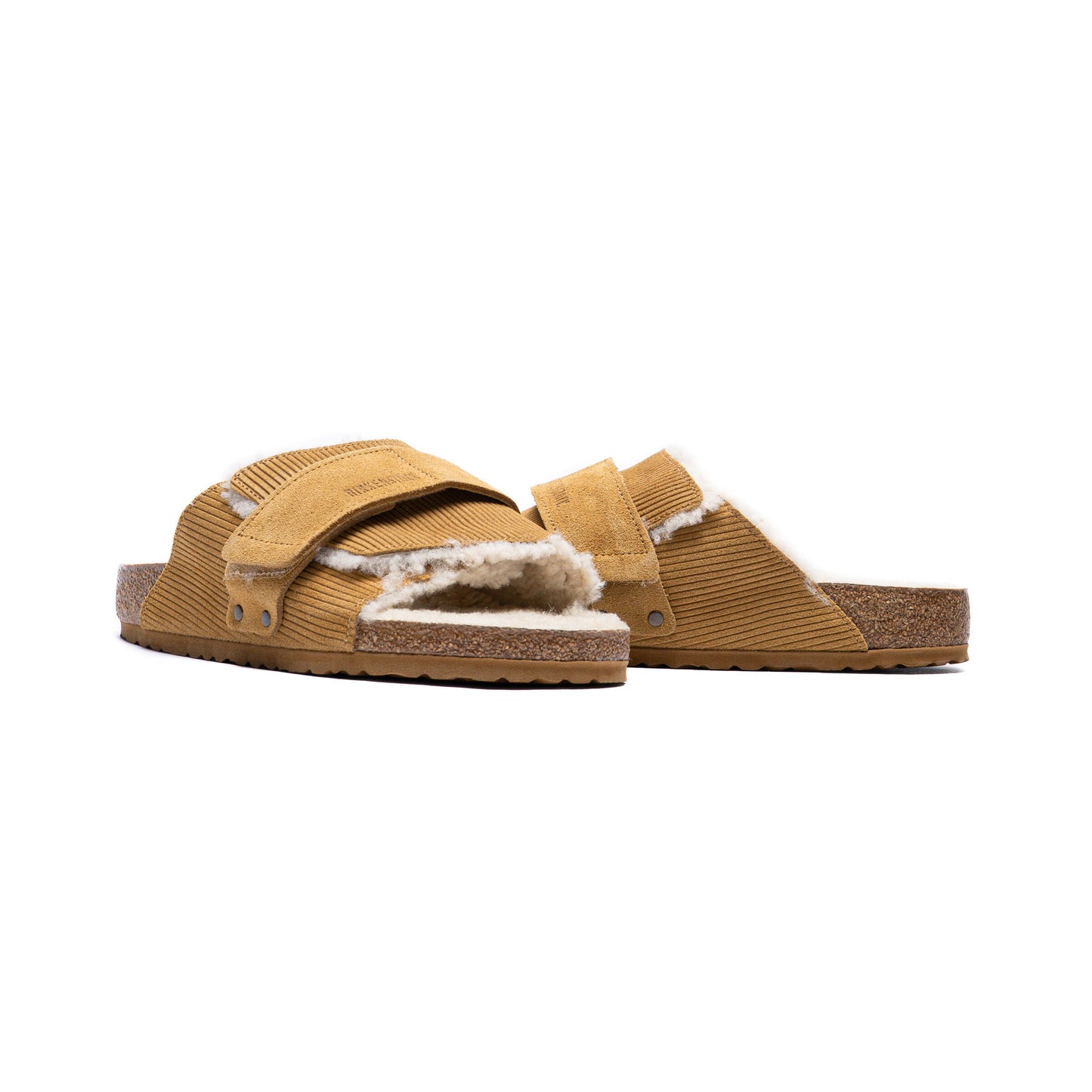 BIRKENSTOCK Kyoto Shearling Suede Leather / Corduroy Cork Brown