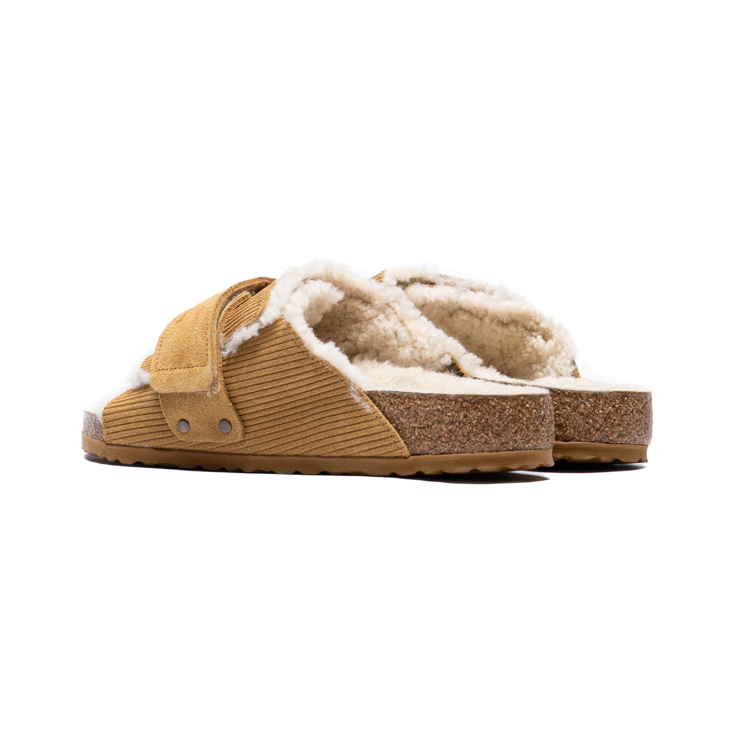 BIRKENSTOCK Kyoto Shearling Suede Leather / Corduroy Cork Brown