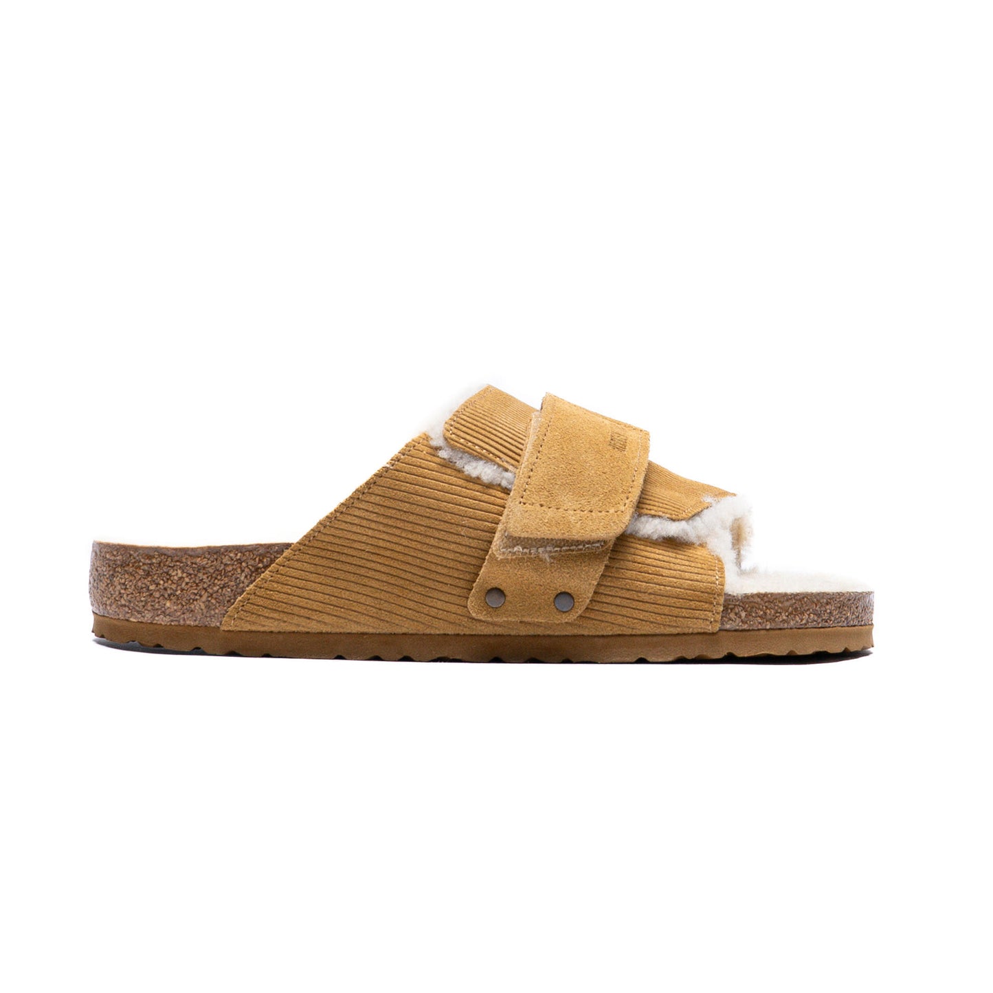 BIRKENSTOCK Kyoto Shearling Suede Leather / Corduroy Cork Brown