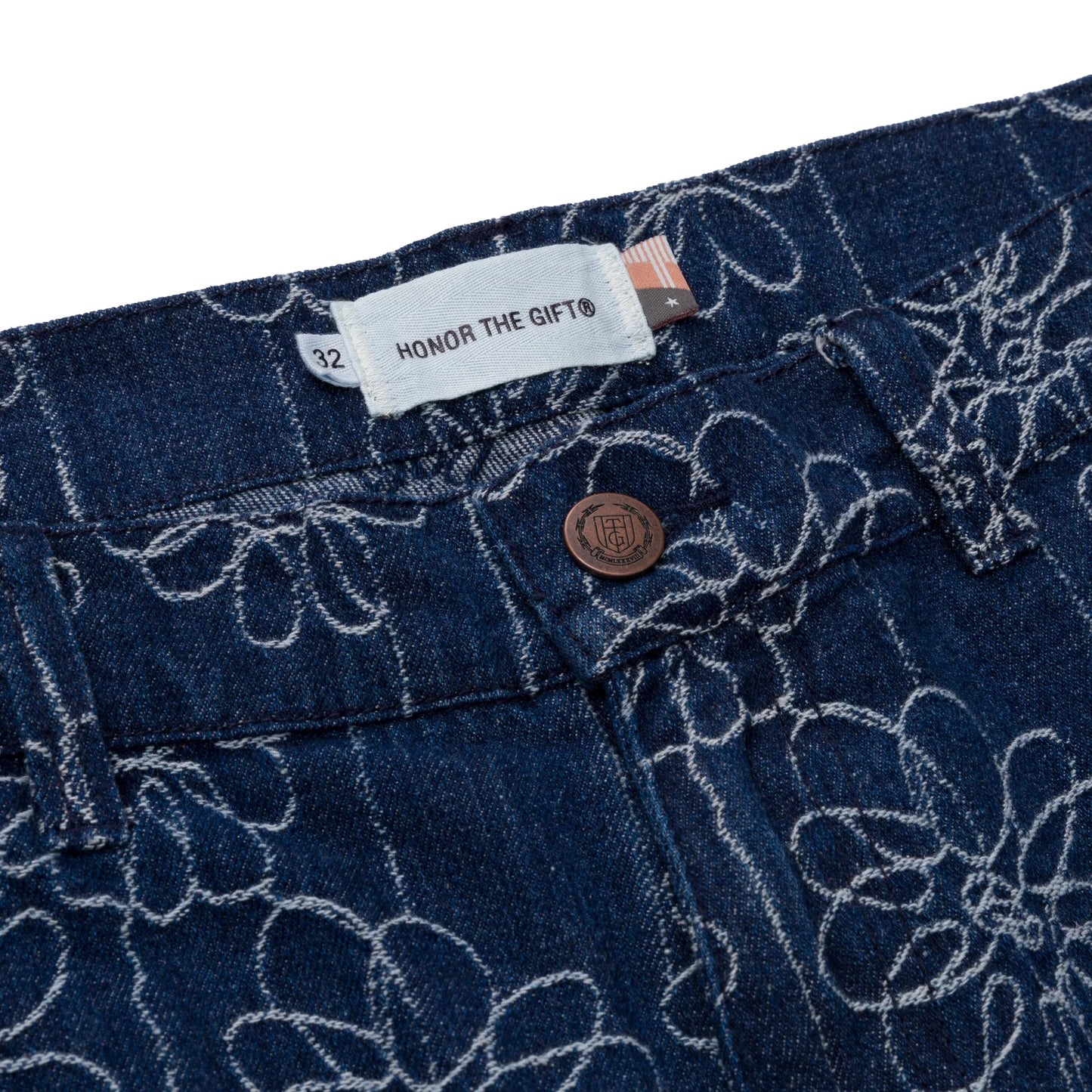 Honor The Gift Flower Jacquard Pant | Indigo