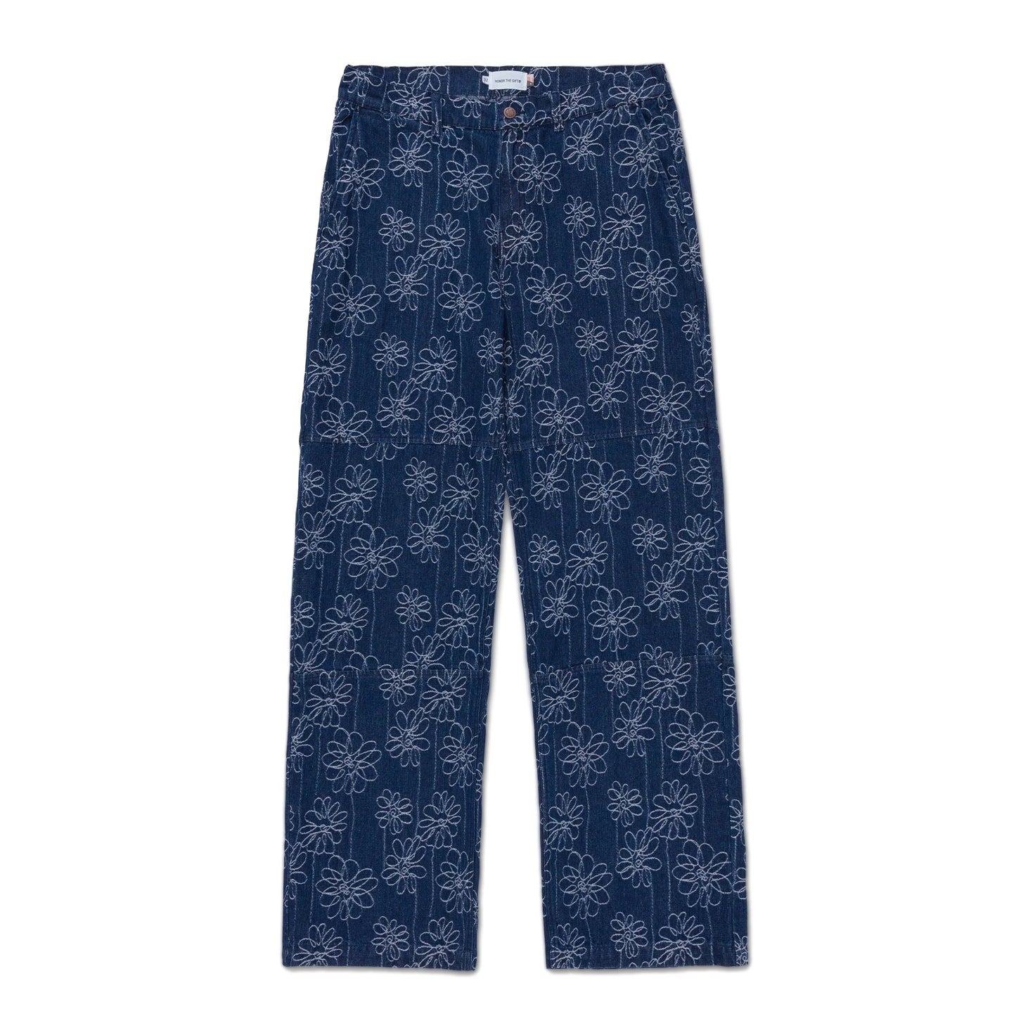 Honor The Gift Flower Jacquard Pant | Indigo