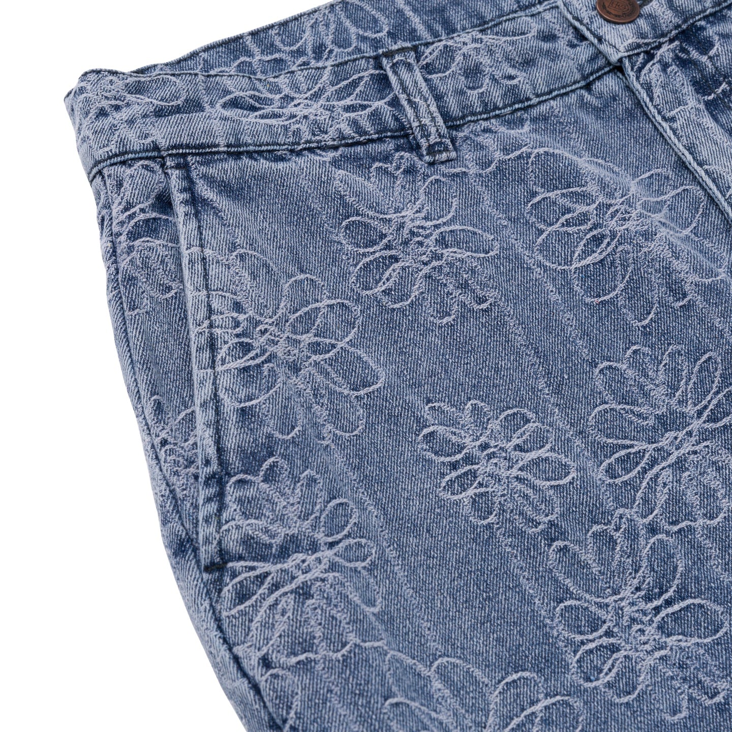 Honor The Gift Flower Jacquard Pant | Light Indigo