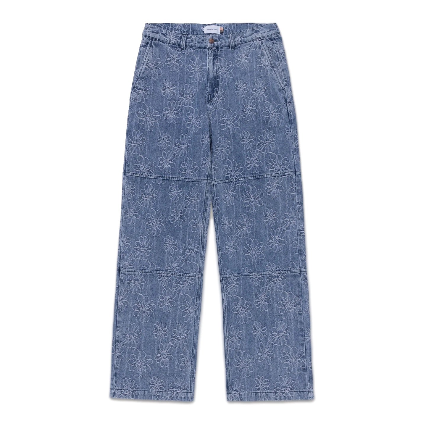 Honor The Gift Flower Jacquard Pant | Light Indigo