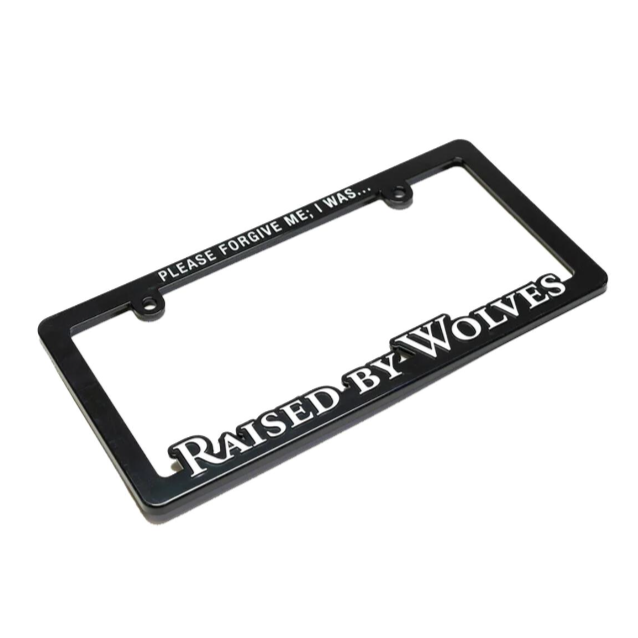 Raised By Wolves License Plate Frame