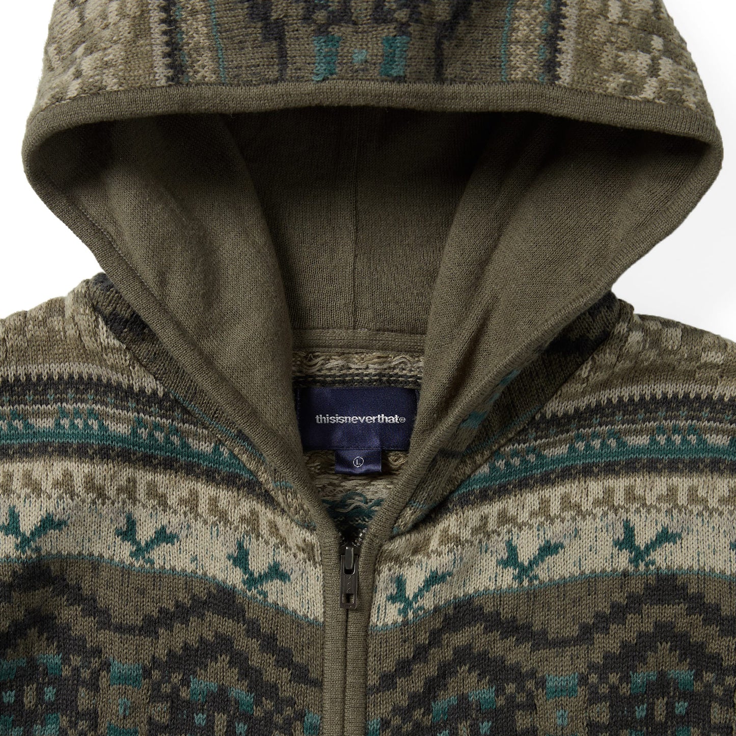 thisisneverthat Hooded Zip Up Sweater | Brown