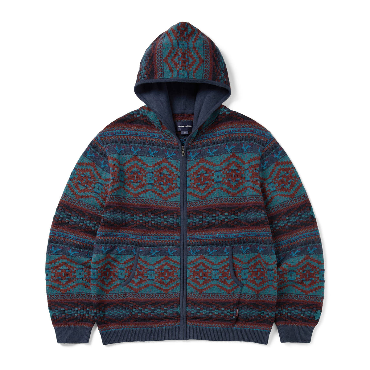 thisisneverthat Hooded Zip Up Sweater | Navy | TN243KKNZK02 – DVSN 